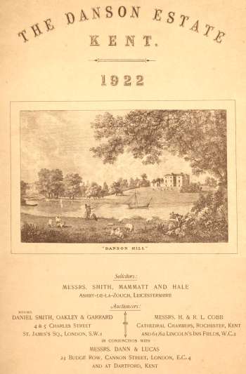 Danson Estate Catalogue Cover, 1922