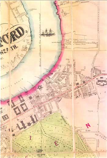 Map of East Greenwich, c.1870 