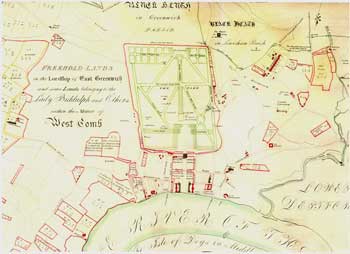 Map of Central Greenwich, 1695